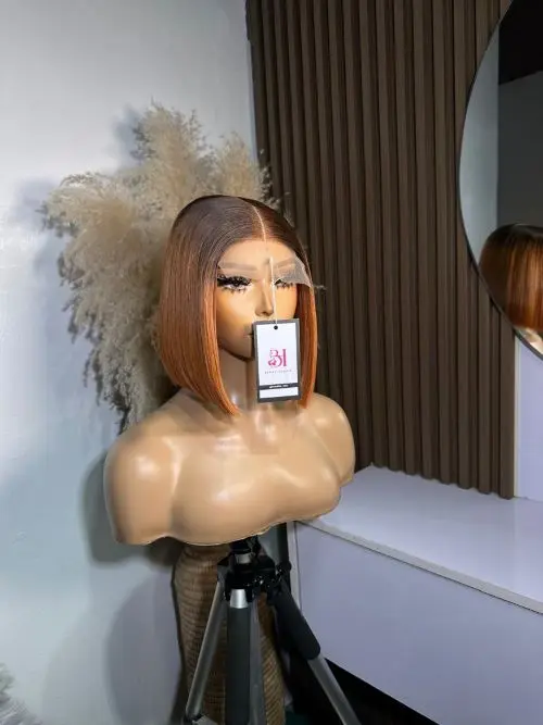 8” Ginger Sculpt Bob – Raw Hair (3x6 Transparent Lace)